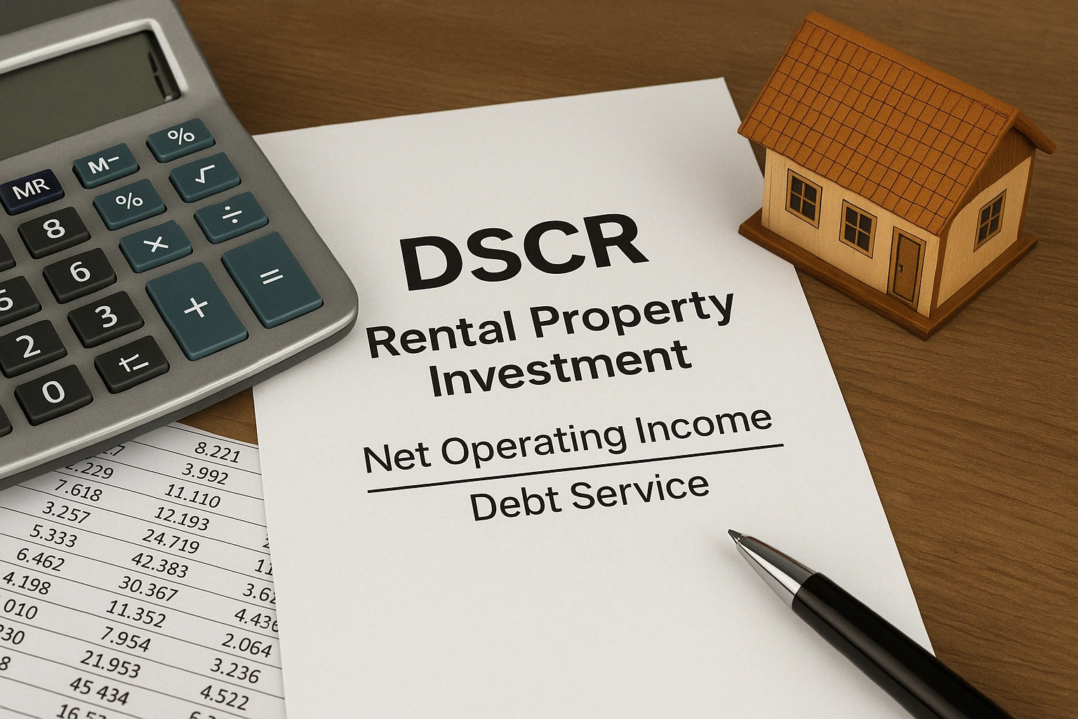 Investor calculating DSCR for rental property loan qualification