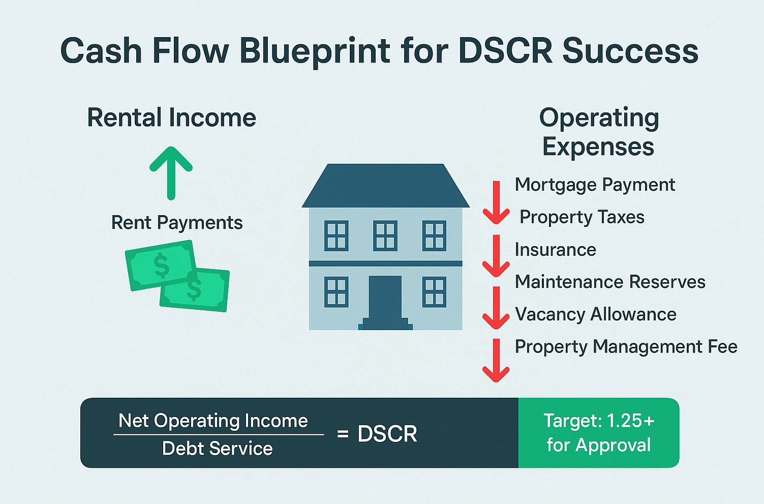 Landlord managing rental property cash flow for DSCR loan success