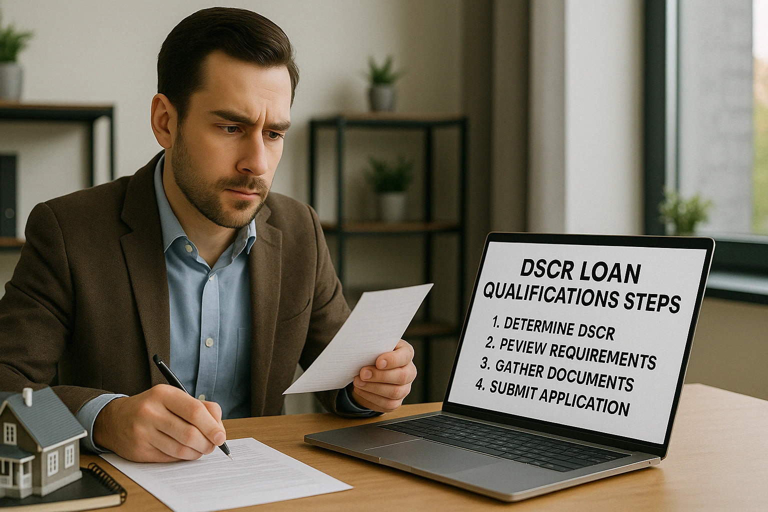 Investor reviewing DSCR loan qualification steps