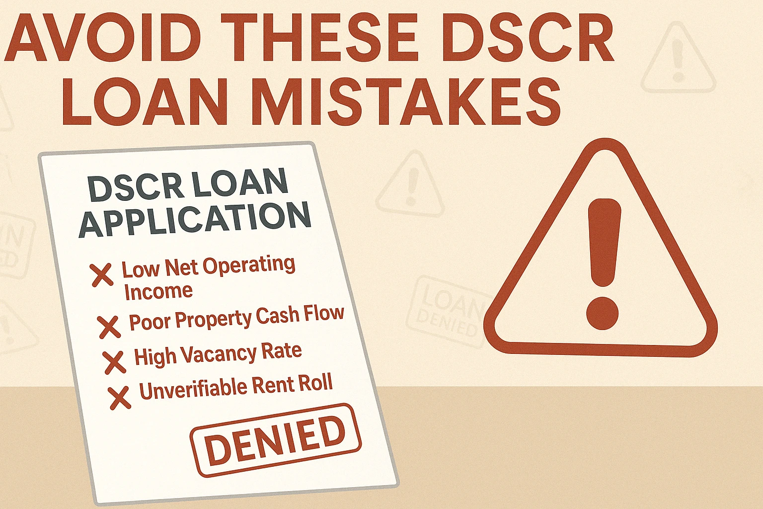 Common pitfalls in DSCR loan approval process
