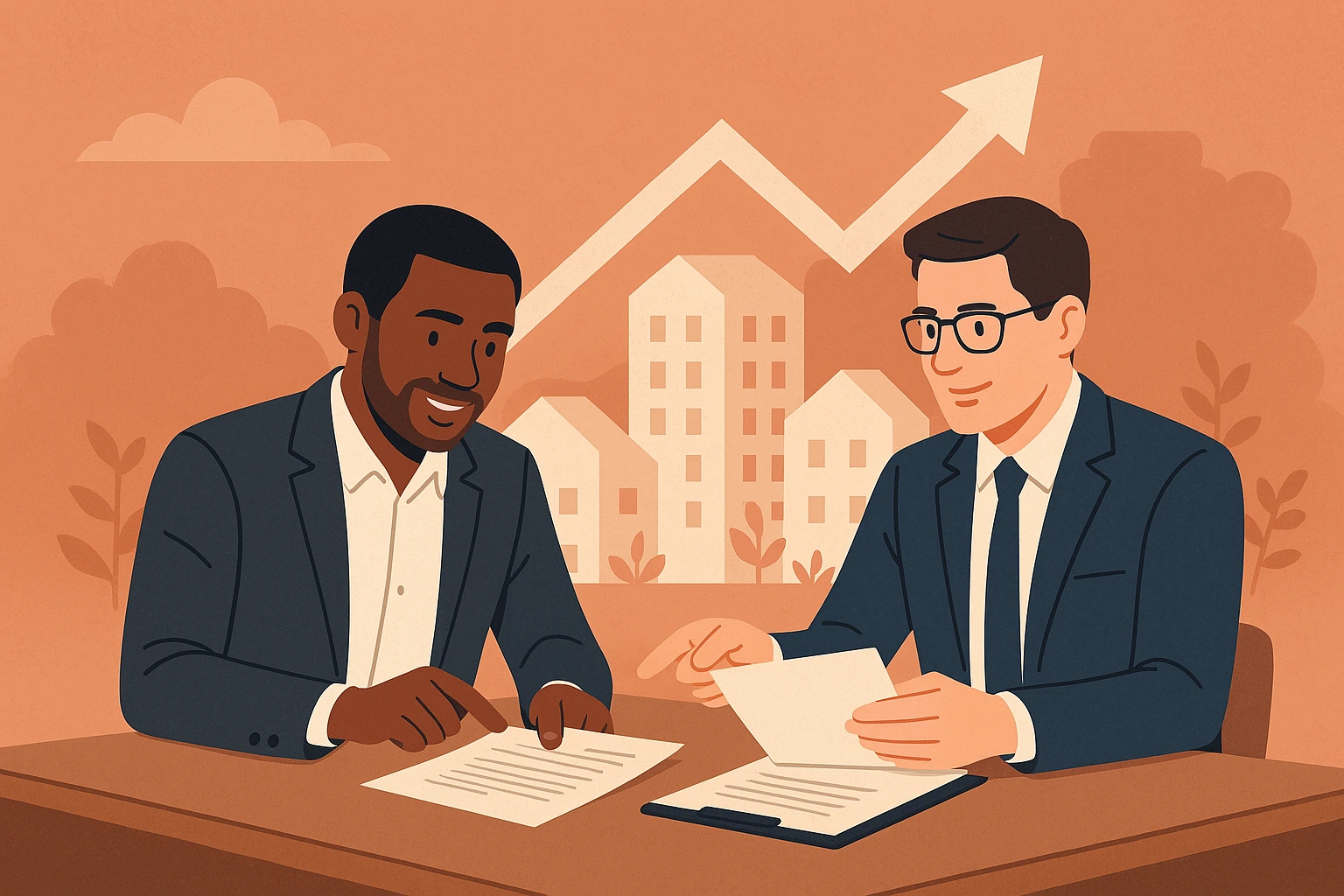 Real estate investor discussing DSCR loan with lender