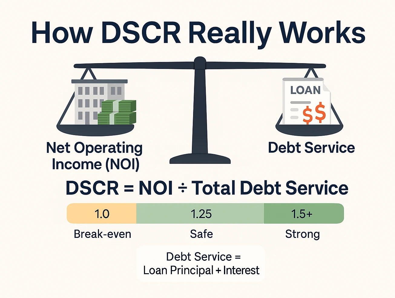 Chart illustrating rental property cash flow for DSCR calculation