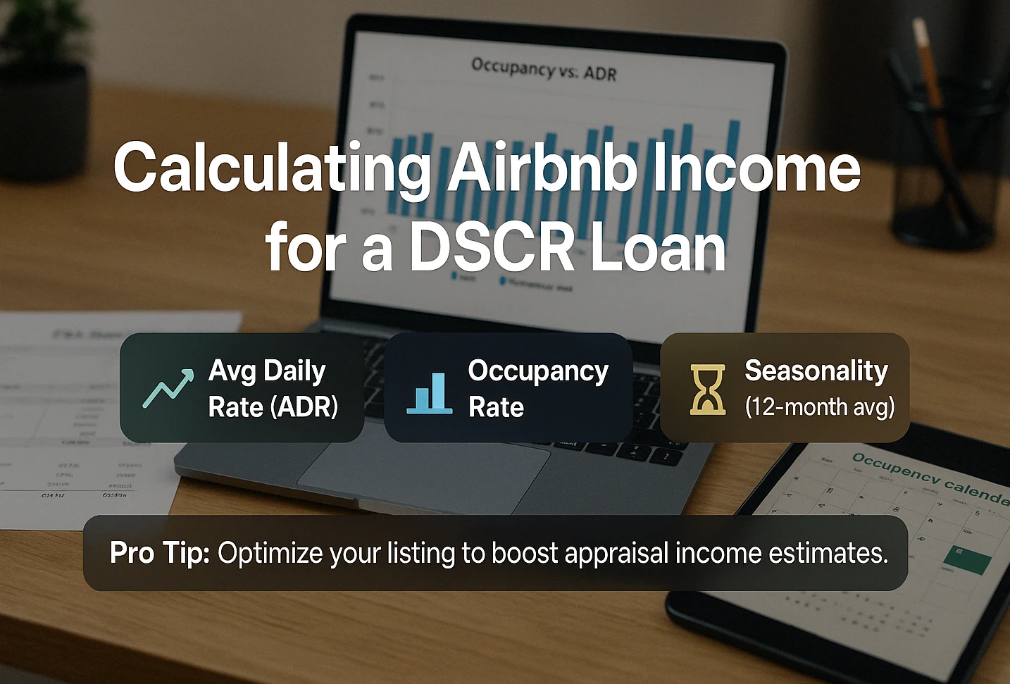Workspace showing short-term rental income charts