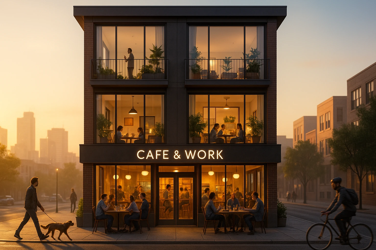 Mixed-use property with residential and commercial spaces