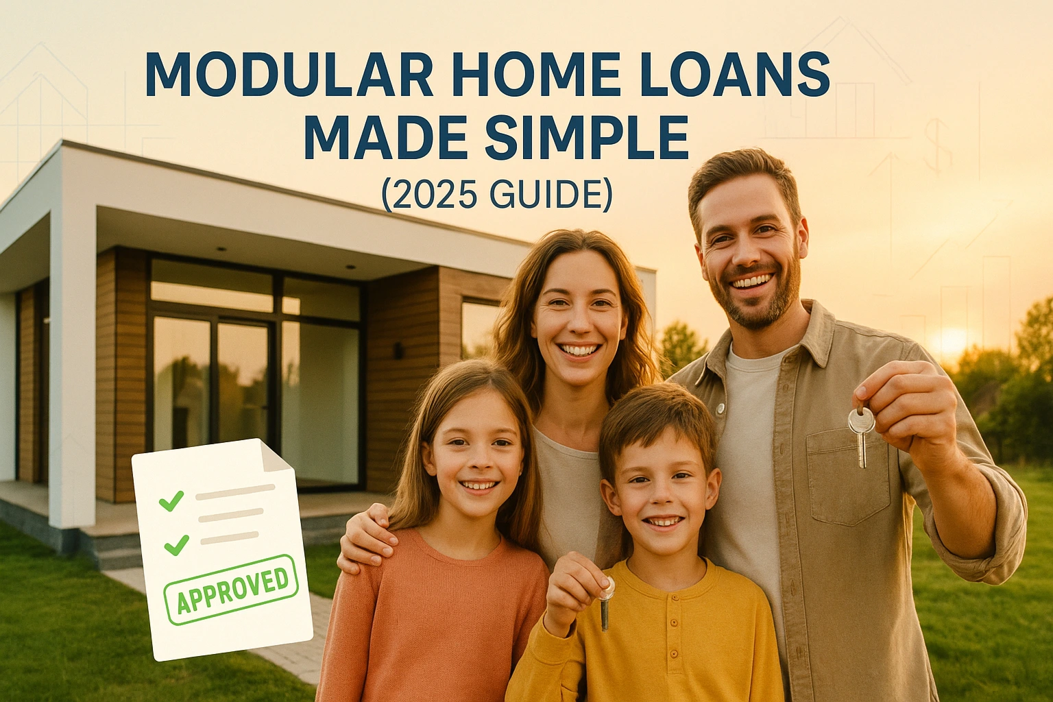 Family in a modern modular home
