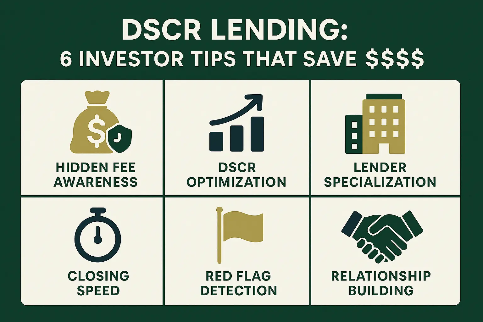 2025 DSCR lender selection tips infographic