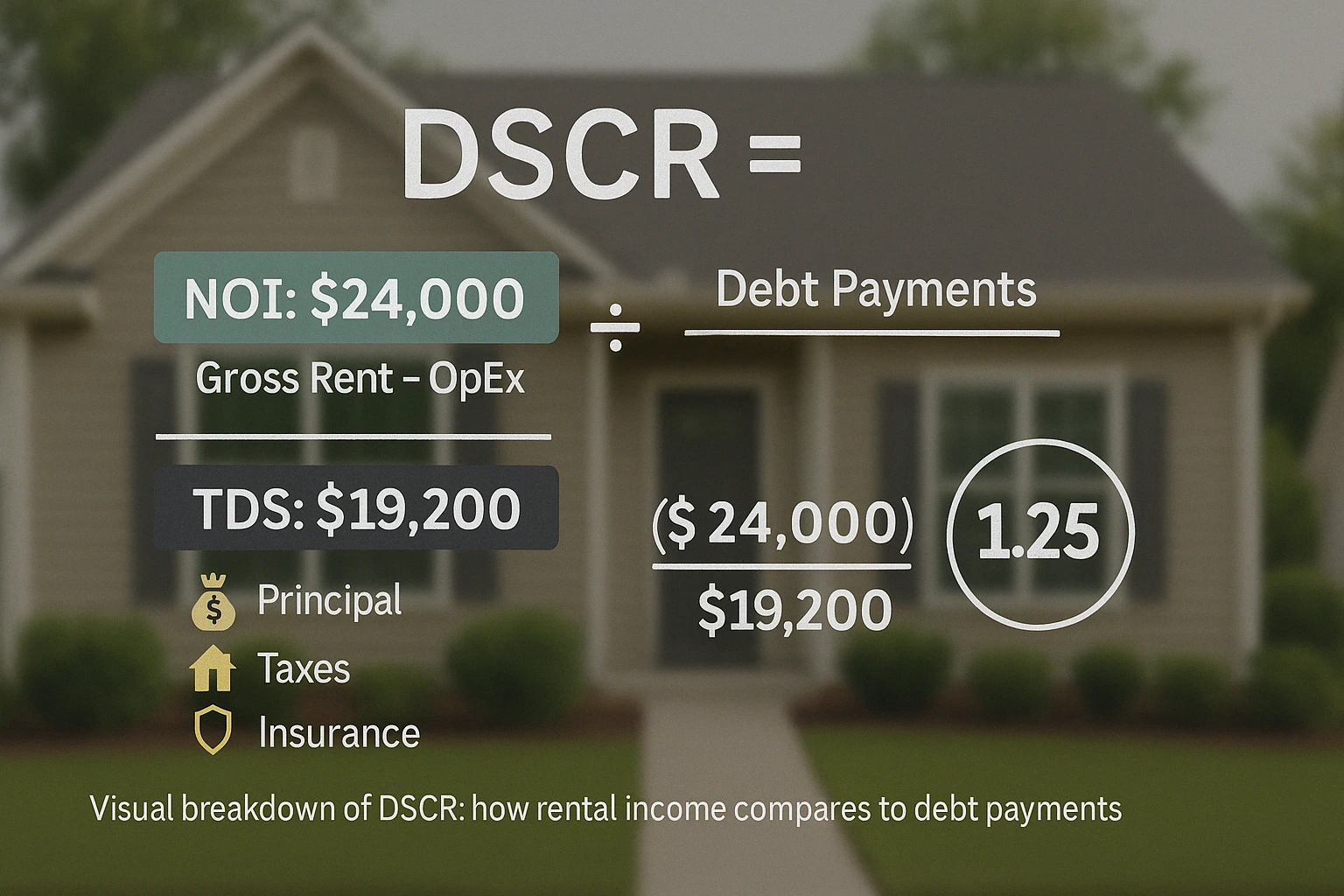 Rental property DSCR calculation example for investors