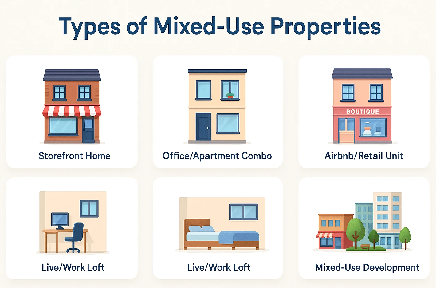 Storefront home with apartment above for mixed-use property financing
