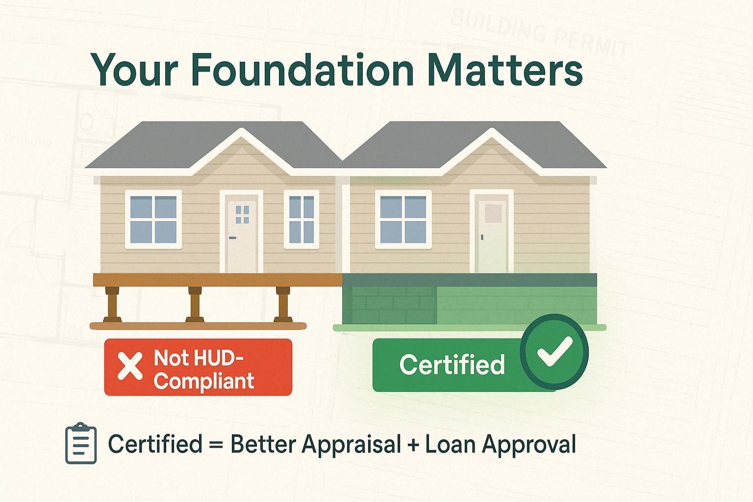 Modular home foundation certification process