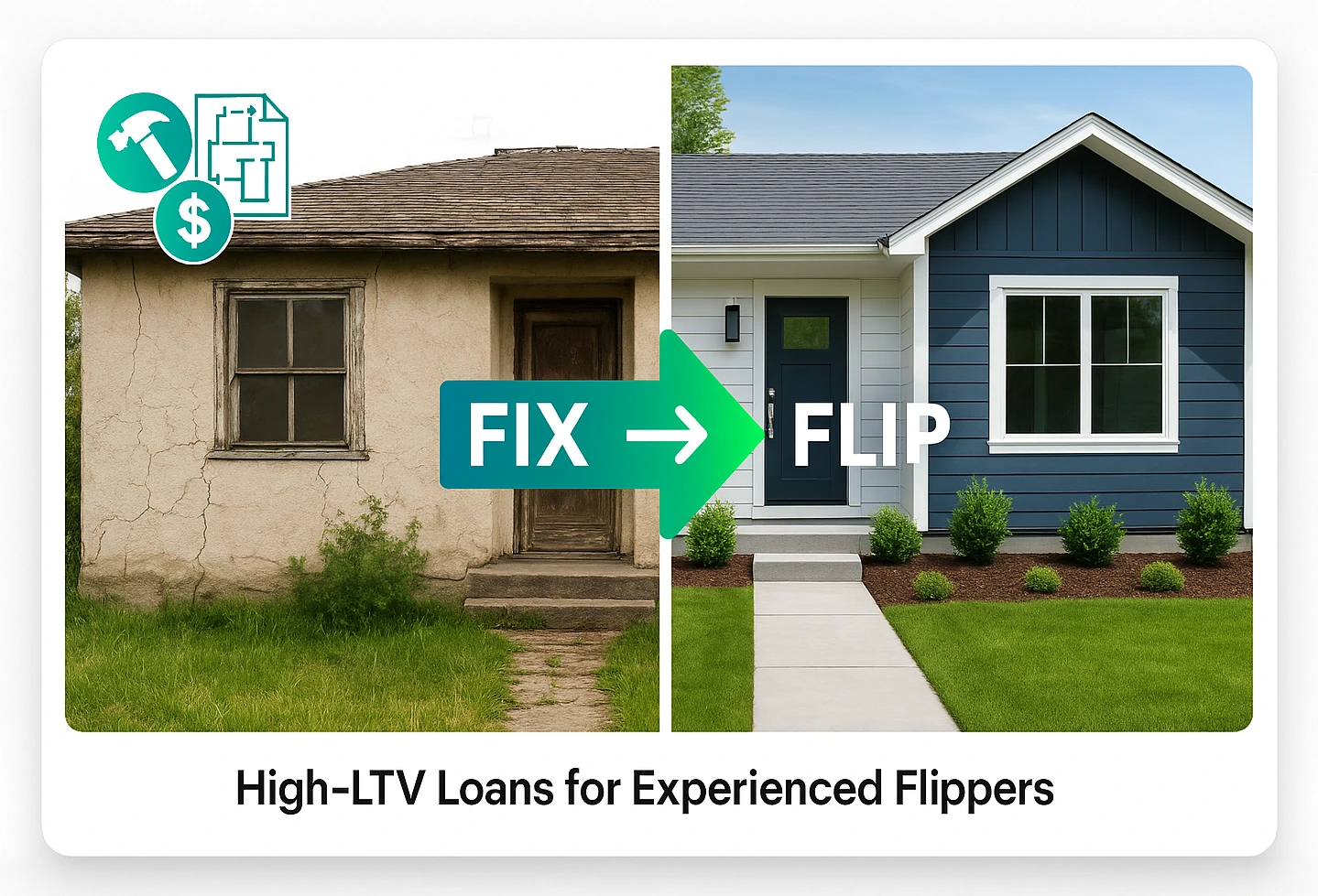 Fix-and-flip financing example with short term property loans